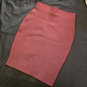 Shinestar Maroon Pencil Skirt